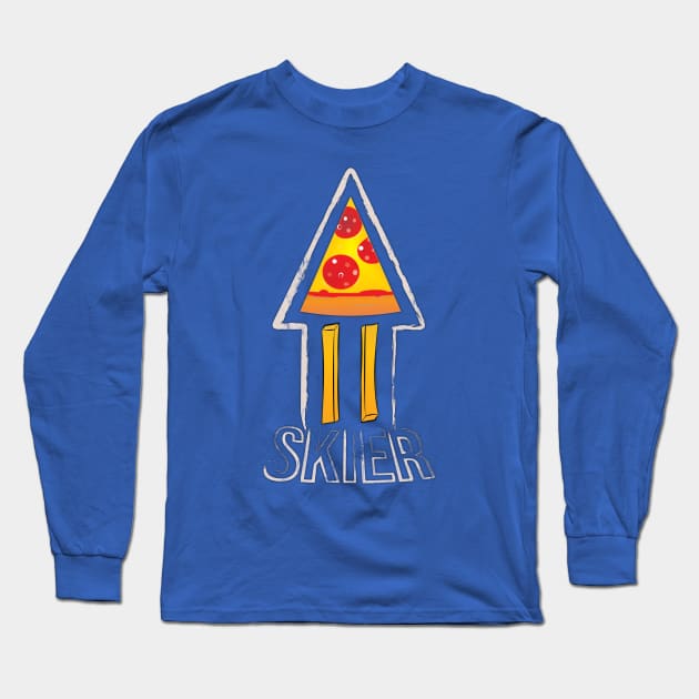 Pizza - French Fry - Skier Long Sleeve T-Shirt by PixelSamuel